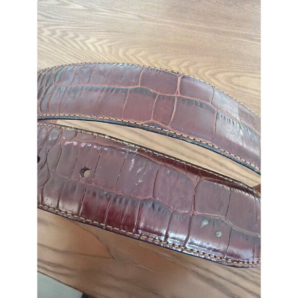 Ralph Lauren brown crocodile embossed leather Belt Sz M fits 35 main image 9